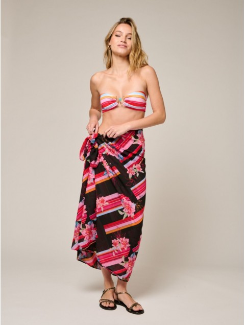 PROJECT SOMA Peony Scarf Εμπριμέ Παρεό Μαντήλι