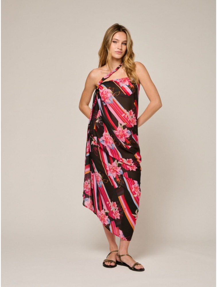 PROJECT SOMA Peony Scarf Εμπριμέ Παρεό Μαντήλι