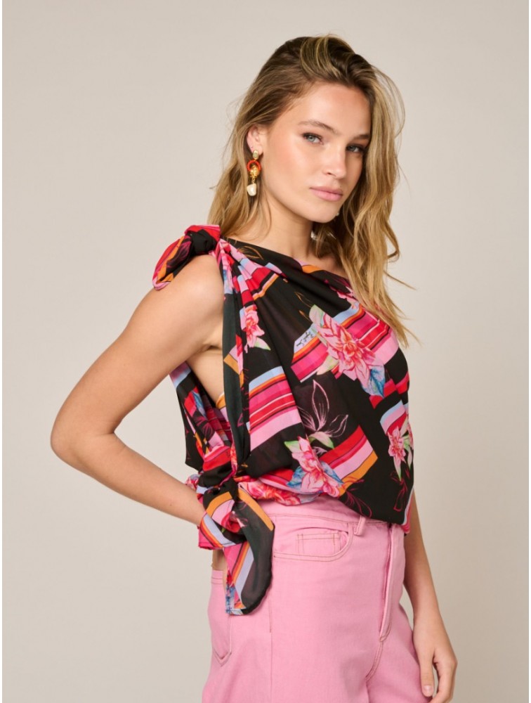 PROJECT SOMA Peony Scarf Εμπριμέ Παρεό Μαντήλι