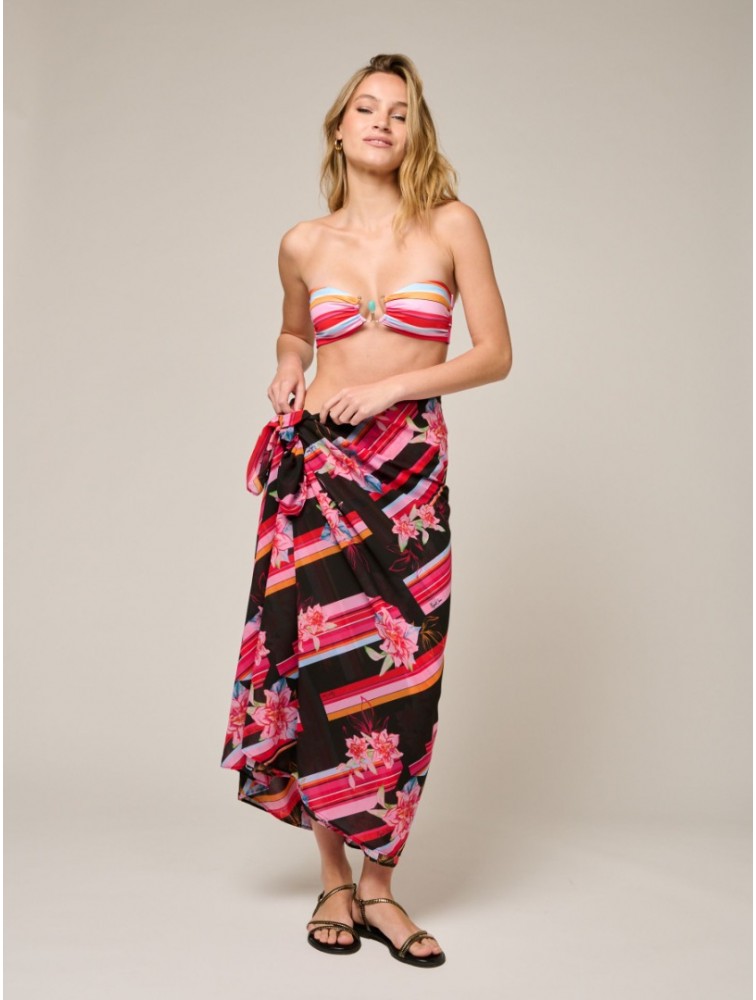 PROJECT SOMA Peony Scarf Εμπριμέ Παρεό Μαντήλι
