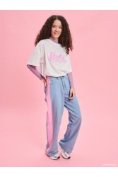 PROJECT SOMA Rise Jeans  Τζιν Παντελόνι με Ροζ Γραμμές