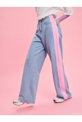 PROJECT SOMA Rise Jeans  Τζιν Παντελόνι με Ροζ Γραμμές