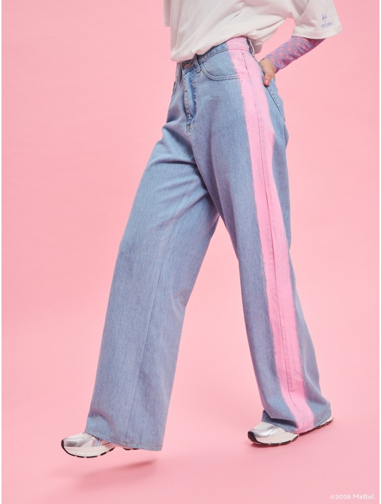 PROJECT SOMA Rise Jeans  Τζιν Παντελόνι με Ροζ Γραμμές