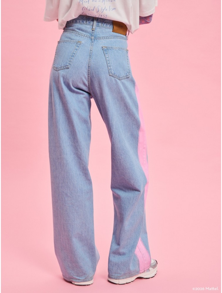 PROJECT SOMA Rise Jeans  Τζιν Παντελόνι με Ροζ Γραμμές