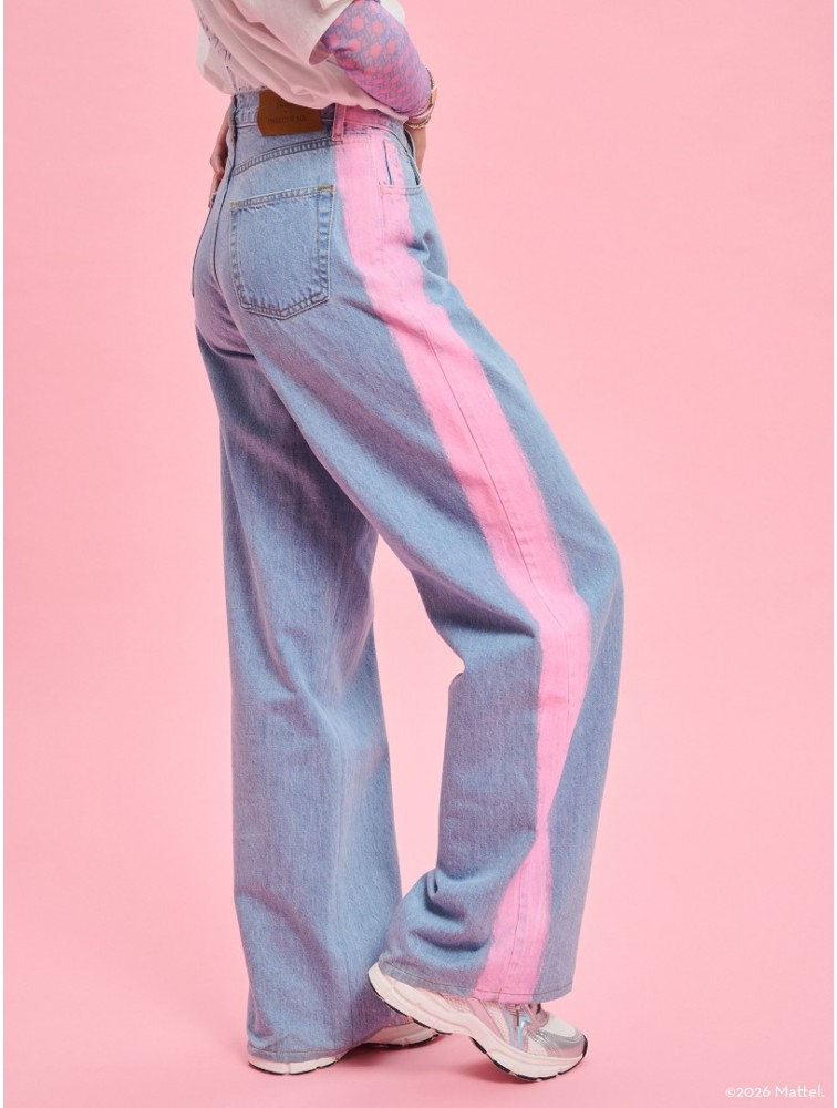 PROJECT SOMA Rise Jeans  Τζιν Παντελόνι με Ροζ Γραμμές