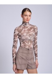 PROJECT SOMA Tarbes Greige Bodysuit Εμπριμέ Κορμάκι