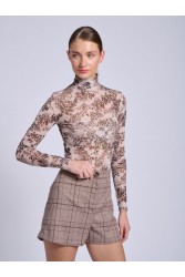 PROJECT SOMA Tarbes Greige Bodysuit Εμπριμέ Κορμάκι