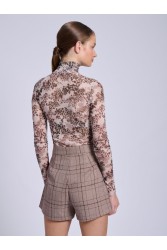 PROJECT SOMA Tarbes Greige Bodysuit Εμπριμέ Κορμάκι