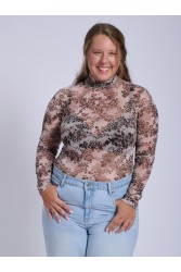 PROJECT SOMA Tarbes Greige Bodysuit Εμπριμέ Κορμάκι