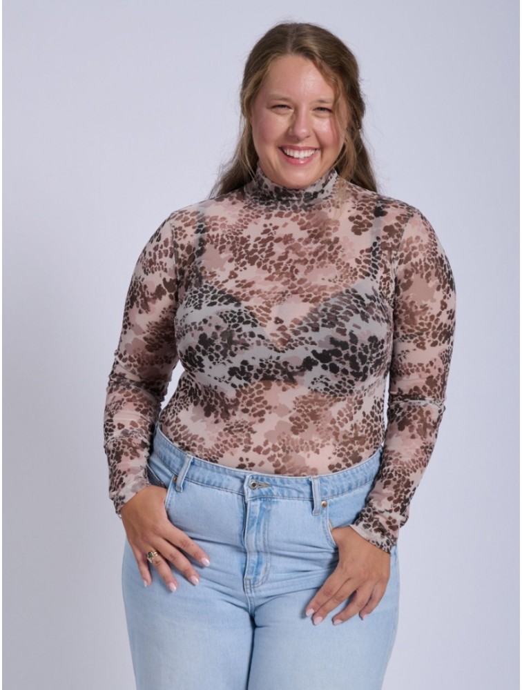 PROJECT SOMA Tarbes Greige Bodysuit Εμπριμέ Κορμάκι
