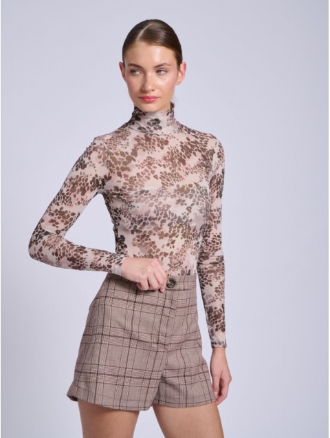 PROJECT SOMA Tarbes Greige Bodysuit Εμπριμέ Κορμάκι