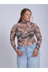 PROJECT SOMA Tarbes Greige Bodysuit Εμπριμέ Κορμάκι
