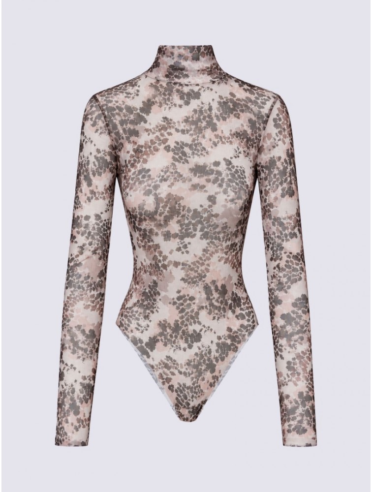 PROJECT SOMA Tarbes Greige Bodysuit Εμπριμέ Κορμάκι