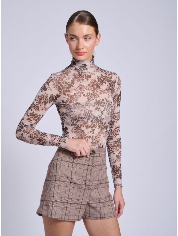 PROJECT SOMA Tarbes Greige Bodysuit Εμπριμέ Κορμάκι