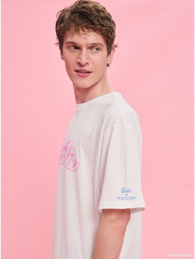 PROJECT SOMA Vibrant T Shirt Λευκό T Shirt με Λογότυπο Barbie