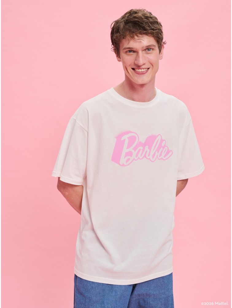PROJECT SOMA Vibrant T Shirt Λευκό T Shirt με Λογότυπο Barbie