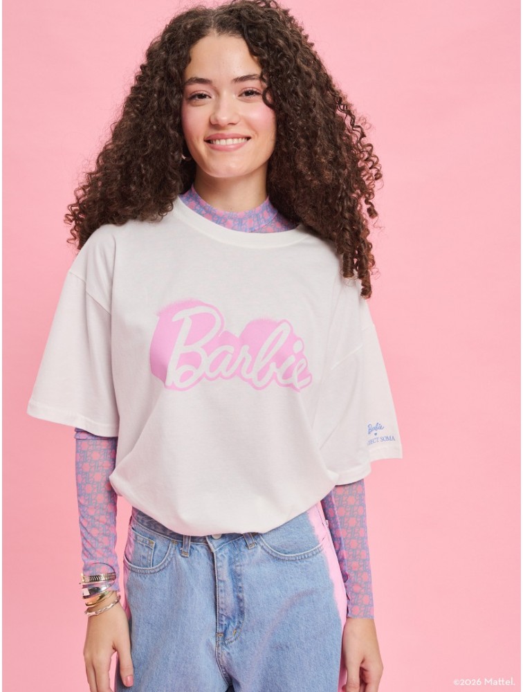 PROJECT SOMA Vibrant T Shirt Λευκό T Shirt με Λογότυπο Barbie