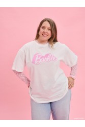 PROJECT SOMA Vibrant T Shirt Λευκό T Shirt με Λογότυπο Barbie