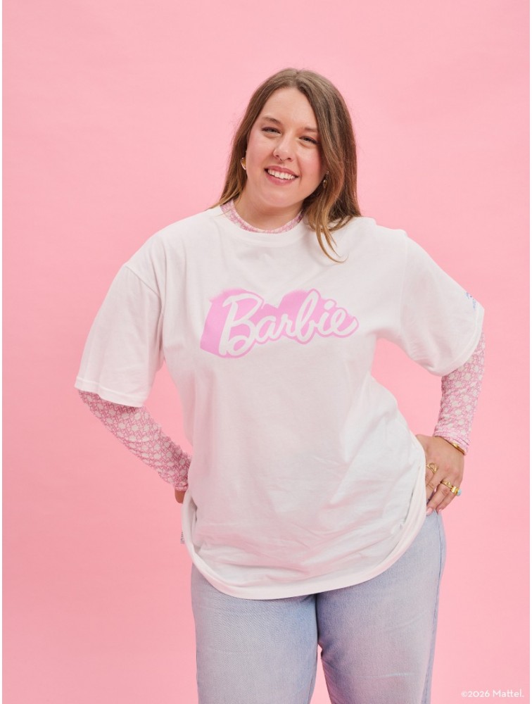 PROJECT SOMA Vibrant T Shirt Λευκό T Shirt με Λογότυπο Barbie