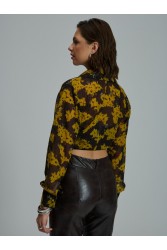 PROJECT SOMA Serena Dark Yellow Top Κίτρινο Φλοράλ Τοπ