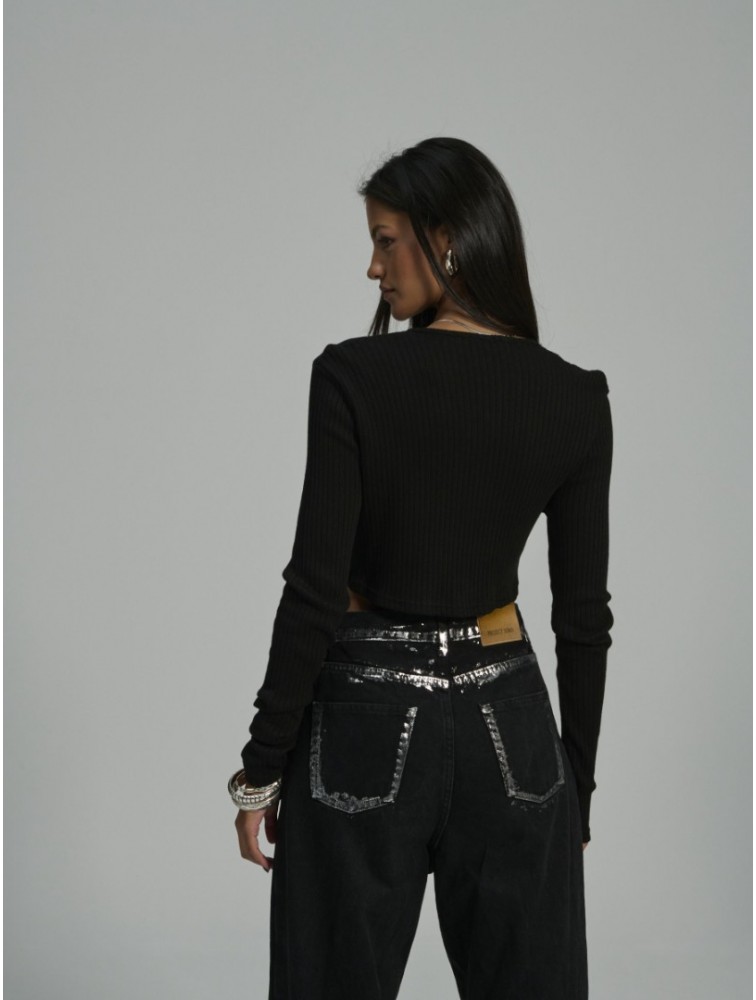 PROJECT SOMA Vanessa Black Top Μαύρο Τοπ