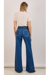 SALT & PEPPER JEANS Marissa S/W Studded Ψηλόμεσο Τζιν με Τρουκς