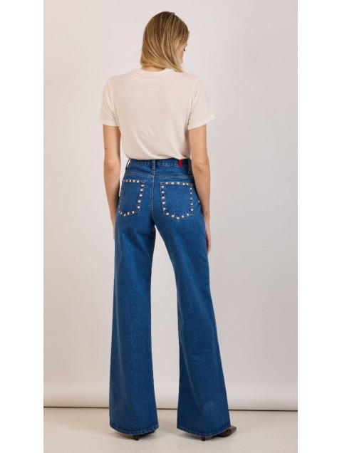 SALT & PEPPER JEANS Marissa S/W Studded Ψηλόμεσο Τζιν με Τρουκς