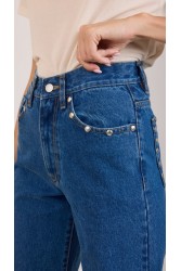 SALT & PEPPER JEANS Marissa S/W Studded Ψηλόμεσο Τζιν με Τρουκς