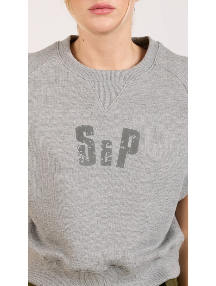 SALT & PEPPER JEANS Reina Grey Γκρι Κροπ Τοπ