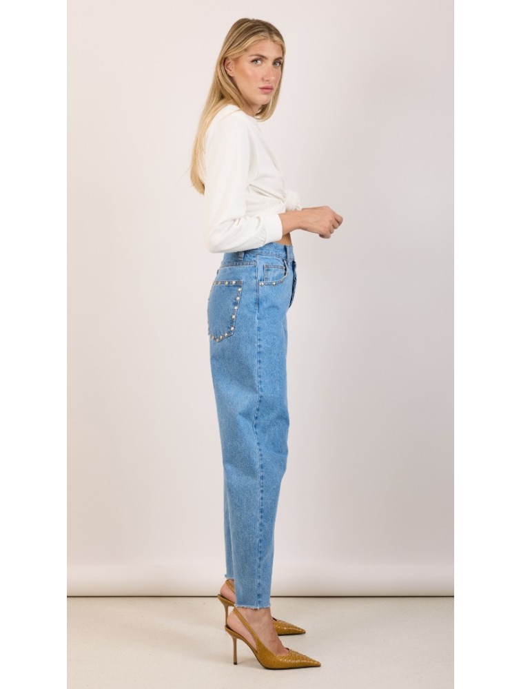 SALT & PEPPER JEANS Stacy Medium Studded Ψηλόμεσο Τζιν με Τρουκς