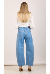 SALT & PEPPER JEANS Stacy Medium Studded Ψηλόμεσο Τζιν με Τρουκς