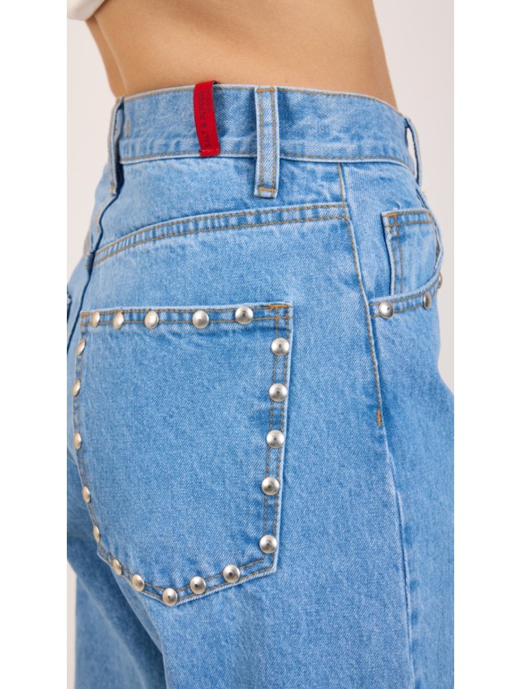 SALT & PEPPER JEANS Stacy Medium Studded Ψηλόμεσο Τζιν με Τρουκς