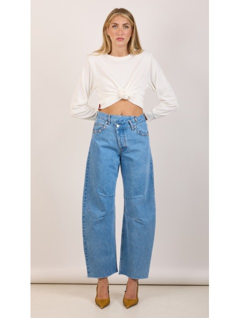 SALT & PEPPER JEANS Stacy Medium Studded Ψηλόμεσο Τζιν με Τρουκς