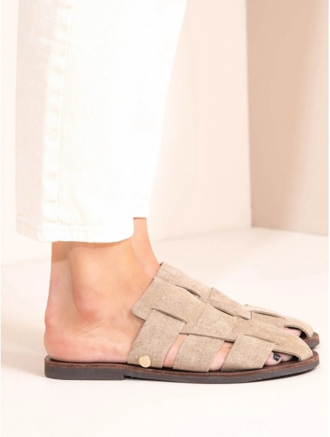 SANDALISTA Doubler Beige Women's Beige Leather mules SANDALISTA Doubler Beige Women's Beige Leather mules
