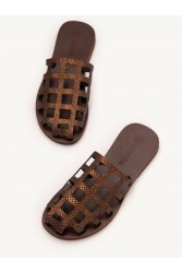 SANDALISTA Grillet Stellar Bronze Γυναικεία Δερμάτινα Mules/Σανδάλια Μπρονζέ