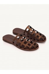 SANDALISTA Grillet Stellar Bronze Γυναικεία Δερμάτινα Mules/Σανδάλια Μπρονζέ