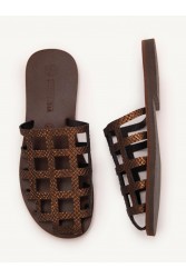 SANDALISTA Grillet Stellar Bronze Γυναικεία Δερμάτινα Mules/Σανδάλια Μπρονζέ