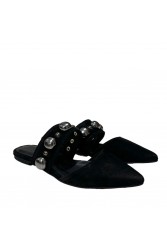SANDALISTA Cozy Stellar Γυναικεία Μαύρα Δερμάτινα mules