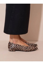 SANDALISTA  Lionne Women's Leather Ballerinas Leopard Γυναικείες Δερμάτινες Μπαλαρίνες Λεοπάρ