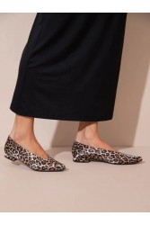 SANDALISTA  Lionne Women's Leather Ballerinas Leopard Γυναικείες Δερμάτινες Μπαλαρίνες Λεοπάρ