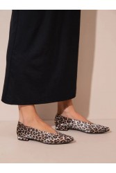 SANDALISTA  Lionne Women's Leather Ballerinas Leopard Γυναικείες Δερμάτινες Μπαλαρίνες Λεοπάρ