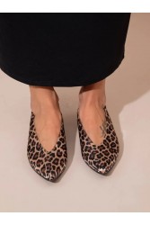 SANDALISTA  Lionne Women's Leather Ballerinas Leopard Γυναικείες Δερμάτινες Μπαλαρίνες Λεοπάρ