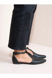 SANDALISTA Cheville Noir Γυναικεία Μαύρα Δερμάτινα mules