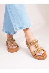 SANDALISTA Deux Nu Bronze Women's Leather Sandals