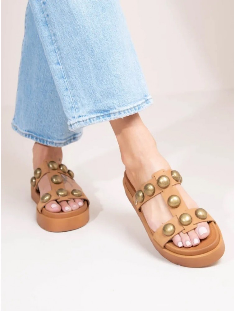 SANDALISTA Deux Nu Bronze Women's Leather Sandals