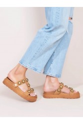 SANDALISTA Deux Nu Bronze Women's Leather Sandals