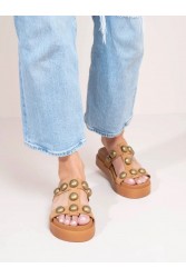 SANDALISTA Deux Nu Bronze Women's Leather Sandals