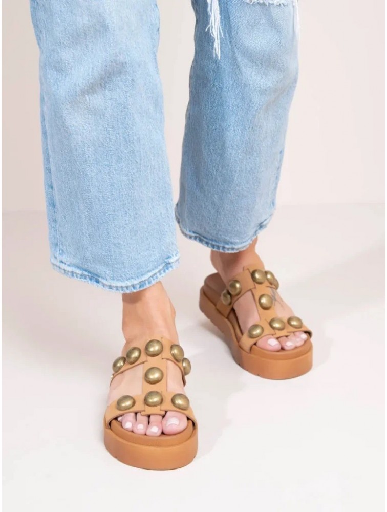 SANDALISTA Deux Nu Bronze Women's Leather Sandals