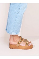 SANDALISTA Deux Nu Bronze Women's Leather Sandals