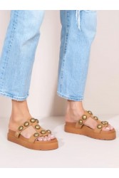 SANDALISTA Deux Nu Bronze Women's Leather Sandals